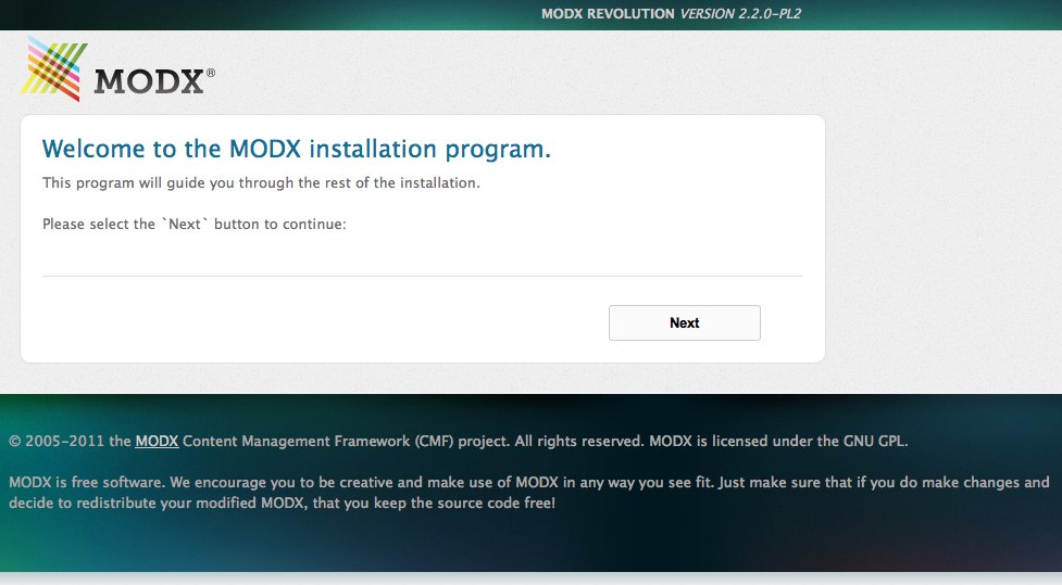 Install MODX Revolution -  Setup
